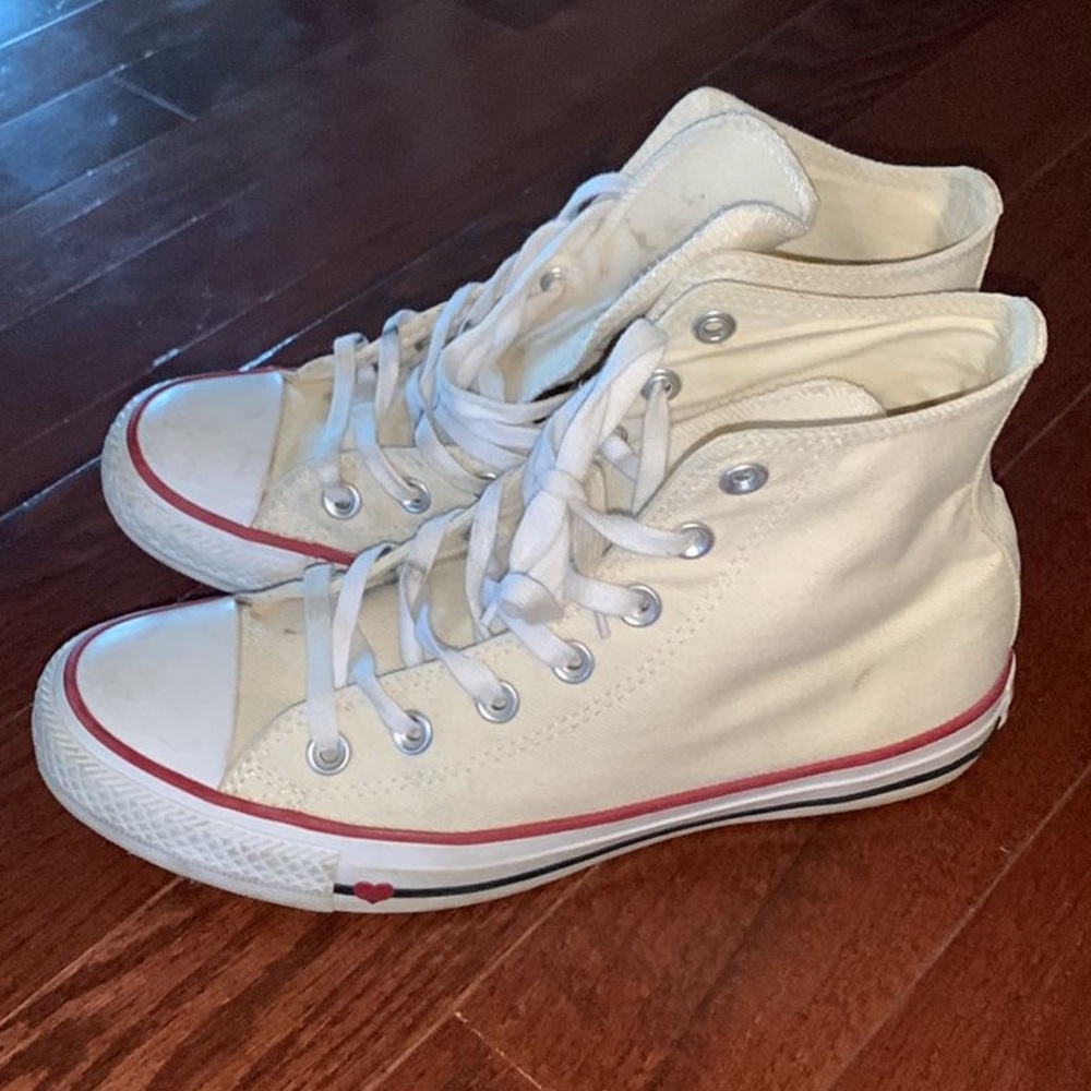 Cream converse high top